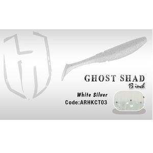 Shad Ghost 13cm White / Silver Herakles imagine