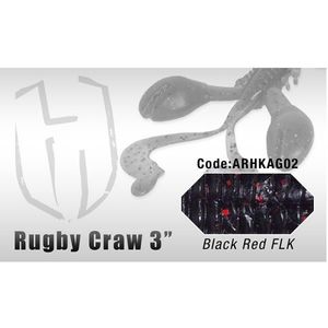 Grub Rugby Craw 3" 7.6cm Black Red FLK 8buc/plic Herakles imagine