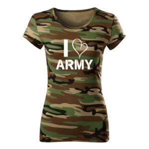 DRAGOWA tricou de damă camuflaj i love army, 150g/m2 imagine