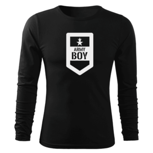 DRAGOWA Fit-T tricou cu mânecă lungă army boy, negru 160g/m2 imagine