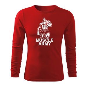 DRAGOWA Fit-T tricou cu mânecă lungă muscle army man, rosu 160g/m2 imagine
