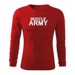 DRAGOWA Fit-T tricou cu mânecă lungă muscle army, rosu 160g/m2 imagine