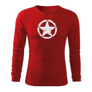 DRAGOWA Fit-T tricou cu mânecă lungă star, rosu 160g/m2 imagine