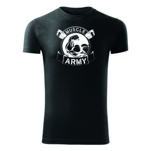 DRAGOWA tricou pentru bărbati de fitness muscle army original, negru 180g/m2 imagine