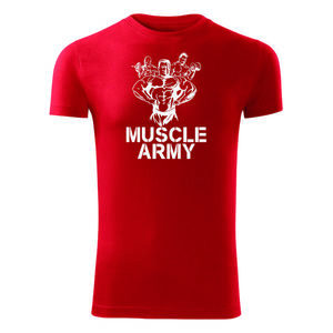 DRAGOWA tricou pentru bărbati de fitness muscle army team, rosu 180g/m2 imagine