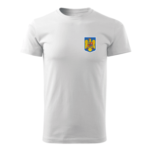DRAGOWA tricou stema mică color a Romăniei, alb 160g/m2 imagine