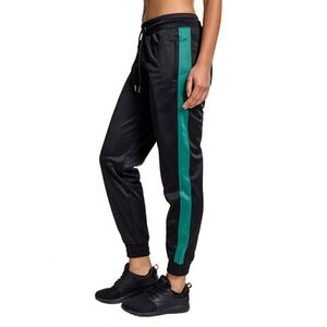 Pantaloni de trening Urban Classics Cuff Track pentru femei, negru-verde imagine