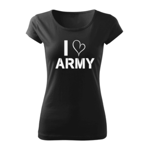 DRAGOWA tricou de damă i love army, negru 150g/m2 imagine
