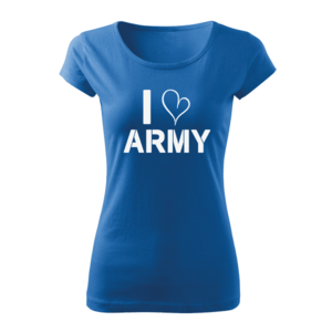 DRAGOWA tricou dame i love army, albastru 150g/m2 imagine