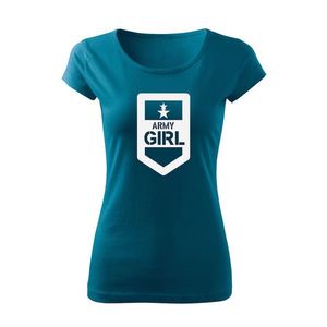 DRAGOWA tricou de damă army girl, petrol blue 150g/m2 imagine