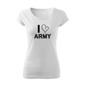 DRAGOWA tricou de damă I love army alb 150g/m2 imagine