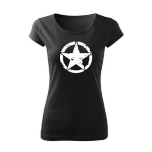 DRAGOWA tricou de damă star, negru 150g/m2 imagine