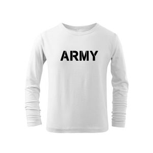 DRAGOWA Tricouri lungi copii Army, alb imagine