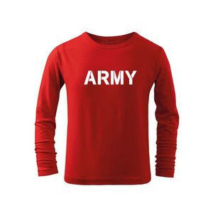 DRAGOWA Tricouri lungi copii Army, rosu imagine