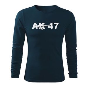 DRAGOWA Fit-T tricou cu mânecă lungă ak47, albastru închis160g/m2 imagine