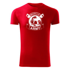 DRAGOWA tricou pentru bărbati de fitness muscle army original, rosu 180g/m2 imagine