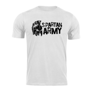 Tricou scurt DRAGOWA spartan army Aristón, alb 160g/m2 imagine