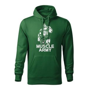 DRAGOWA hanorac barbati cu gulgă muscle army man, verde 320g / m2 imagine