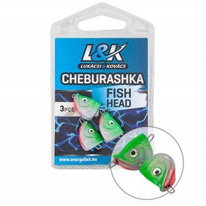 Plumb L&K Cheburashka Fish Head, 4buc/plic (Greutate plumb: 3g) imagine