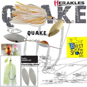 Spinnerbait Herakles Quake, Chartreuse/White, 17.5g imagine