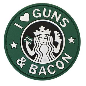 WARAGOD Petic 3D I Love Guns and Bacon 6cm imagine