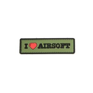WARAGOD Tactical Petic I Love Airsoft, oliv, 8 x 2, 5cm imagine