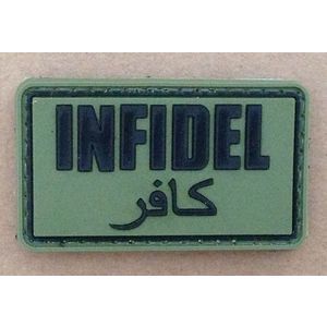WARAGOD Tactical Petic Infidel, oliv, 5 x 3cm imagine