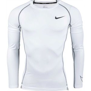 Nike NP DF TIGHT TOP LS M Tricou cu mâneci lungi bărbați, alb, mărime imagine