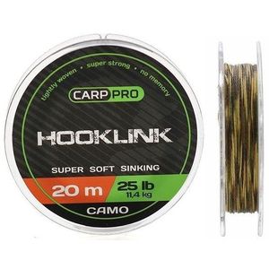 Fir Textil Carp Pro Hooklink Super Soft Sinking, camuflaj, 20m (Rezistenta fir: 15 lbs) imagine