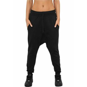 Pantaloni de trening pentru femei Urban Classics Fleece Light Fleece Sarouel, negri imagine