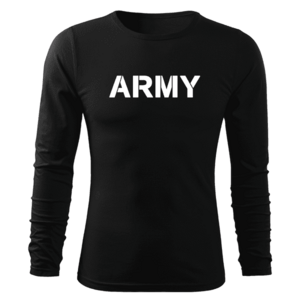 DRAGOWA Fit-T tricou cu mânecă lungă army, negru 160g/m2 imagine