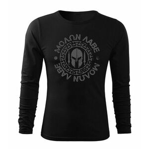 DRAGOWA Fit-T tricou cu mânecă lungă Molon Labe, negru 160g/m2 imagine