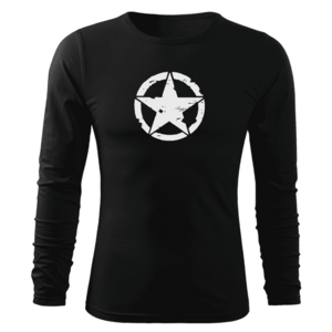 DRAGOWA Fit-T tricou cu mânecă lungă star, negru 160g/m2 imagine