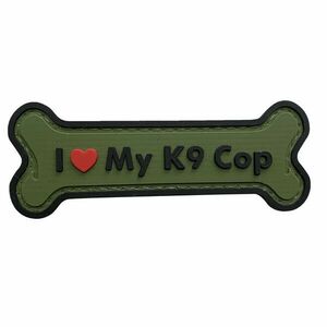 Petic WARAGOD I love my K9 Cop PVC verde imagine