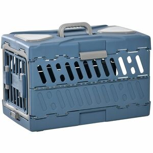 PawHut Geantă de Transport Pliabilă pentru Câini și Pisici Convertibilă în Canisă 56x31x37cm Albastru | Aosom Romania imagine