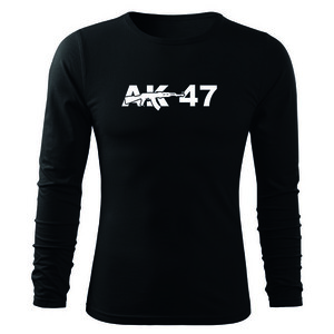 DRAGOWA Fit-T tricou cu mânecă lungă ak47, negru 160g/m2 imagine