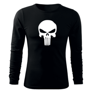 DRAGOWA Fit-T tricou cu mânecă lungă punisher, negru 160g/m2 imagine