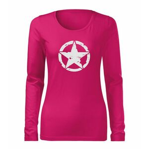 DRAGOWA Slim tricou de damă cu mânecă lungă star, roz 160g/m2 imagine
