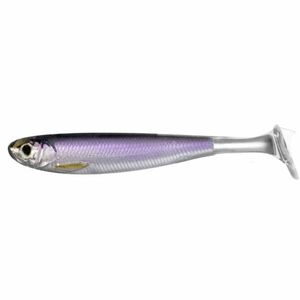 Shad Livetarget Slowroll Shiner Paddle Tail, culoare Silver-Purple, 8.5cm, 4buc imagine