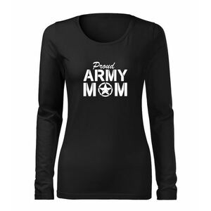 DRAGOWA Slim tricou de damă cu mânecă lungă army mom, negru 160g/m2 imagine