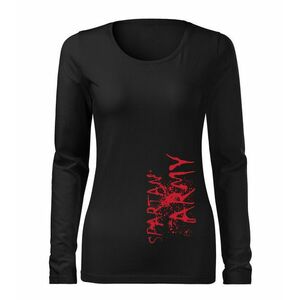 DRAGOWA Slim tricou de damă cu mânecă lungă RedWar, negru 160g/m2 imagine