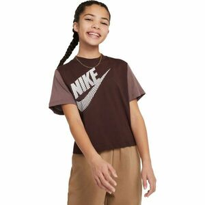 Nike NSW TEE ESSNTL BOXY TEE Tricou pentru fete, maro, mărime imagine