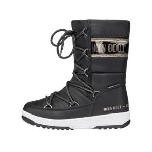 MOON BOOT JR G.QUILTED WP BLACK/COPPER imagine