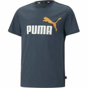 Puma ESS + 2 COL LOGO TEE Tricou de băieți, albastru închis, mărime imagine