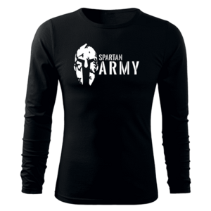 DRAGOWA Fit-T tricou cu mânecă lungă spartan army, negru 160g/m2 imagine