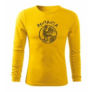 DRAGOWA Fit-T tricou cu mânecă lungă Rumanski drakon, galben imagine