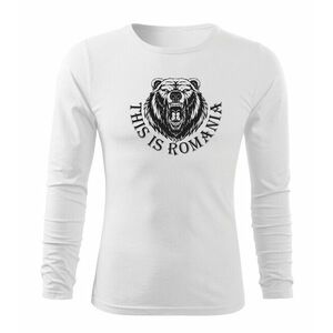 DRAGOWA Fit-T tricou cu mânecă lungă Urs Romanesc, alb imagine