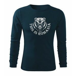 DRAGOWA Fit-T tricou cu mânecă lungă Urs Romanesc, albastru închis imagine