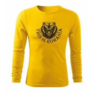 DRAGOWA Fit-T tricou cu mânecă lungă Urs Romanesc, galben imagine
