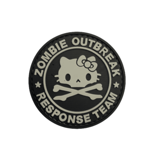 Petic WARAGOD Zombie Outbreak Kitty PVC, negru gri imagine